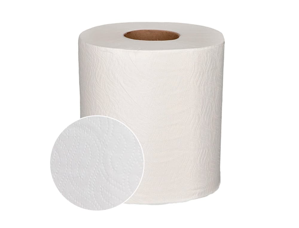 Papel secamanos bunzl greensource 2 capas celulosa blanca 200 mm x 150 mt paquete de 6 rollos