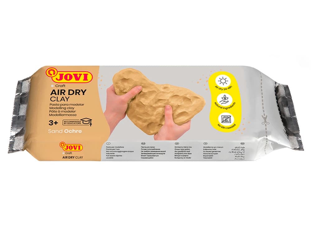 Jovi Pasta de modelar Jovi Air Dry Clay ocre de secado al aire, pastilla de 250 g