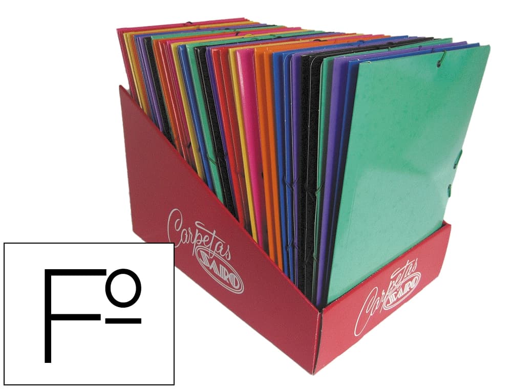 Saro Carpeta gomas solapas saro carton folio colores surtidos