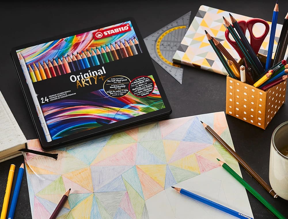 Lapices de colores stabilo acuarelables original arty estuche metalico de 24 colores surtidos