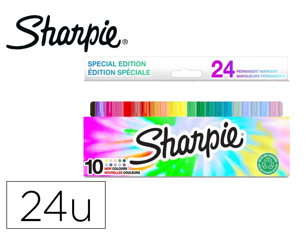 Sharpie Rotulador sharpie fine blister de 24 unidades colores surtidos
