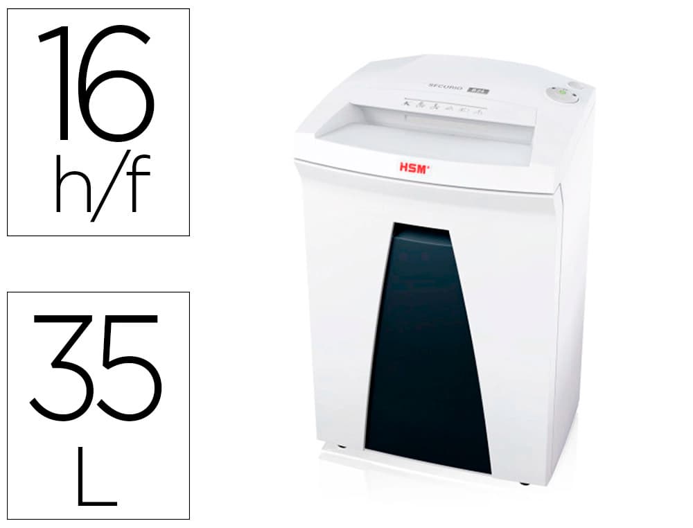 Hsm Destructora de documentos hsm securio b24 capacidad de corte 16 hojas en particulas destruye grapas clips cd y
