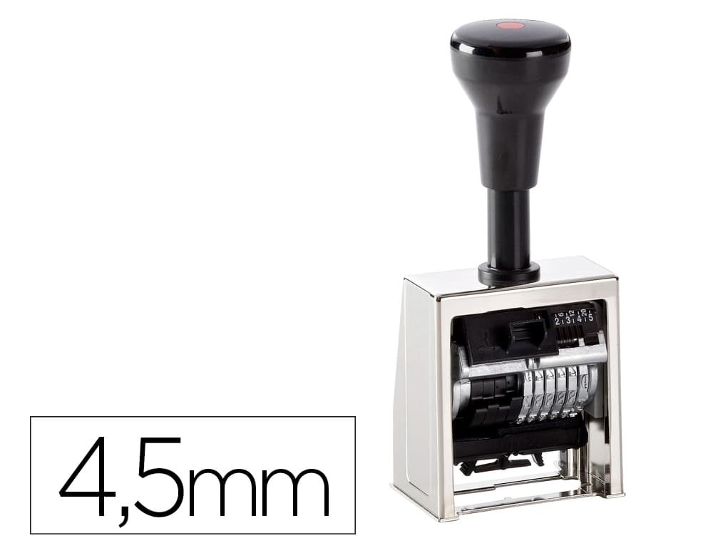 Reiner Numerador automático Reiner metálico 6 cifras altura tipo 4,5 mm