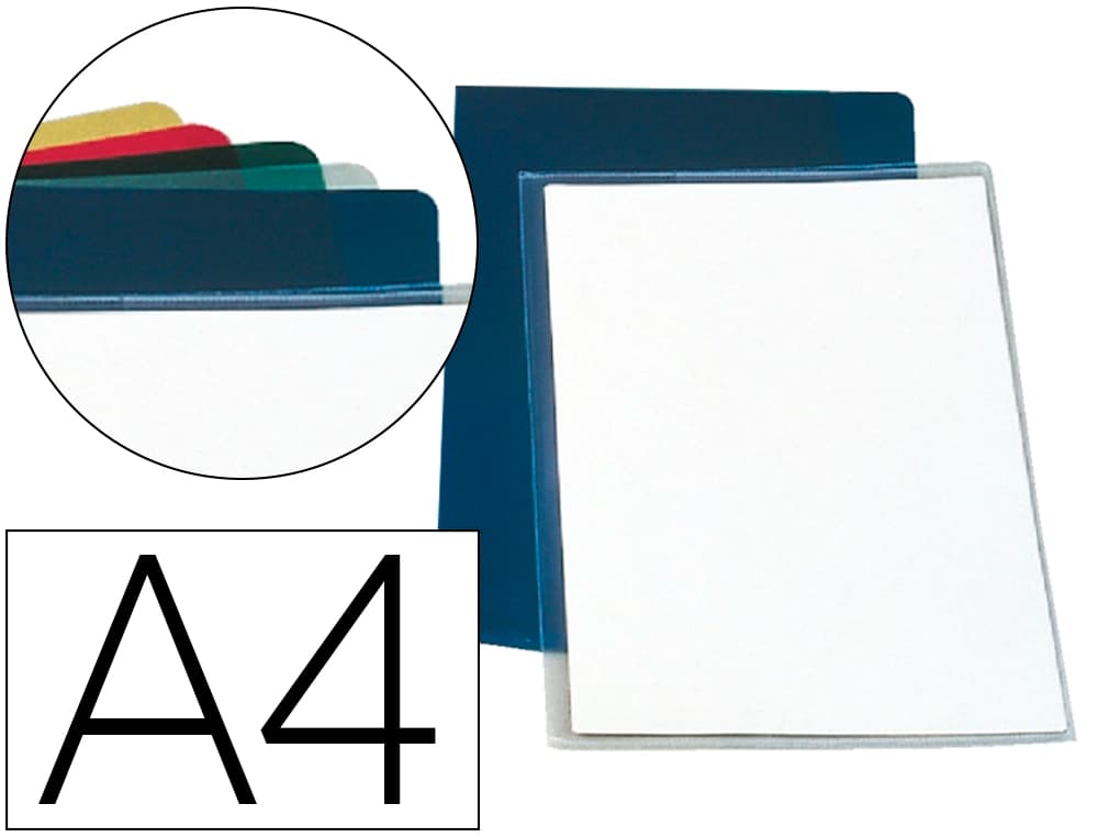 Esselte Carpeta dossier uñero plástico Esselte folio PVC transparente 140 mc caja de 100 unidades