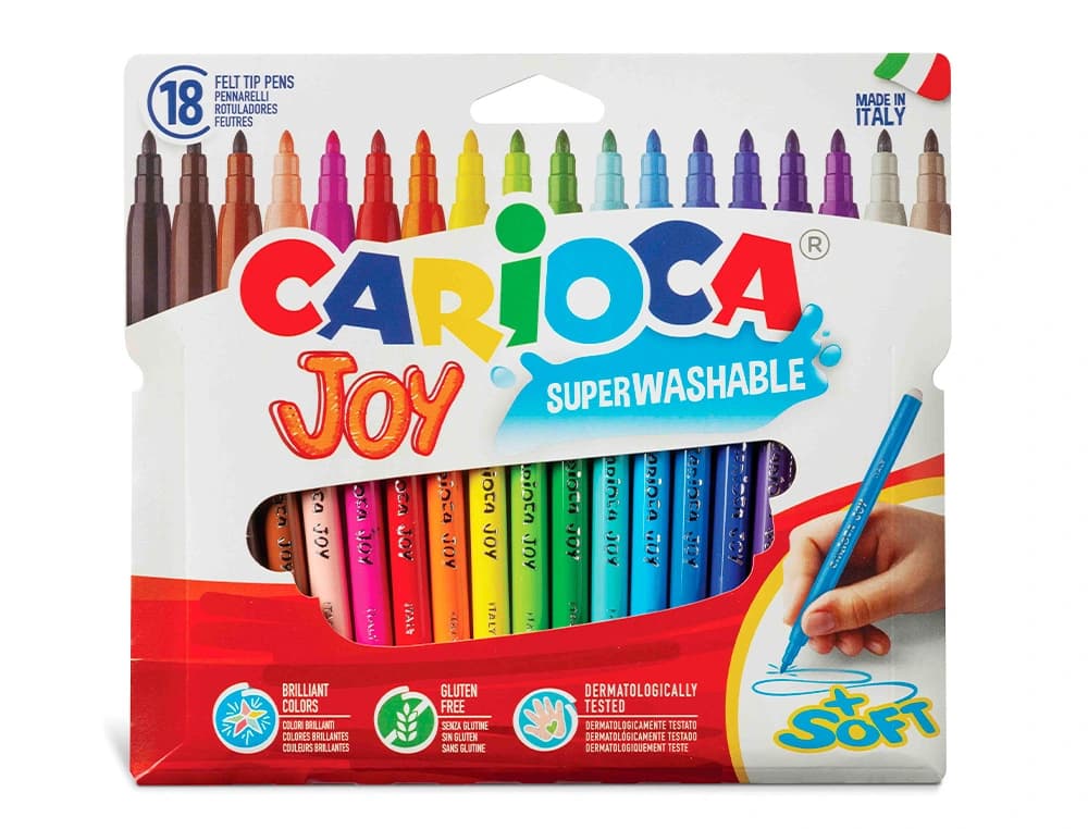 Rotulador carioca joy caja de 18 unidades colores surtidos