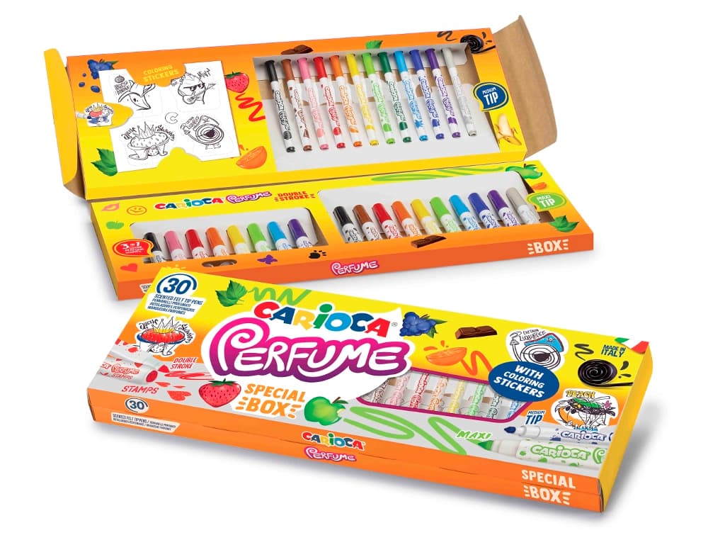 Rotulador carioca perfume caja 30 unidades colores surtidos