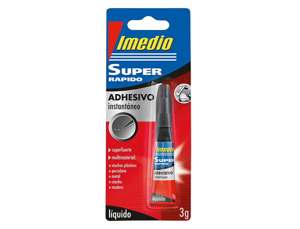 Pegamento imedio super rapido adhesivo instantaneo bote de 3 gr