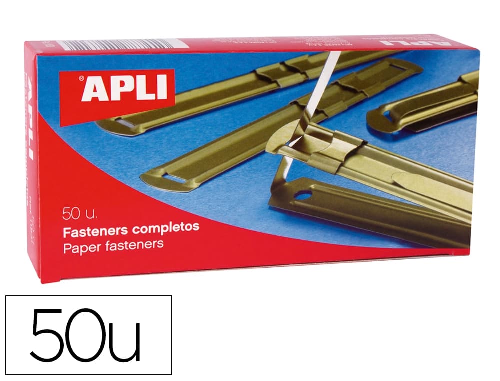 Apli Encuadernador fastener dorado Apli caja de 50 unidades