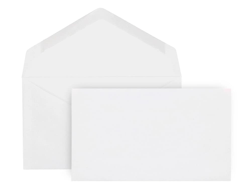 Sobre liderpapel blanco con fondo 95x162 mm engomado solapa de pico caja de 500 unidades