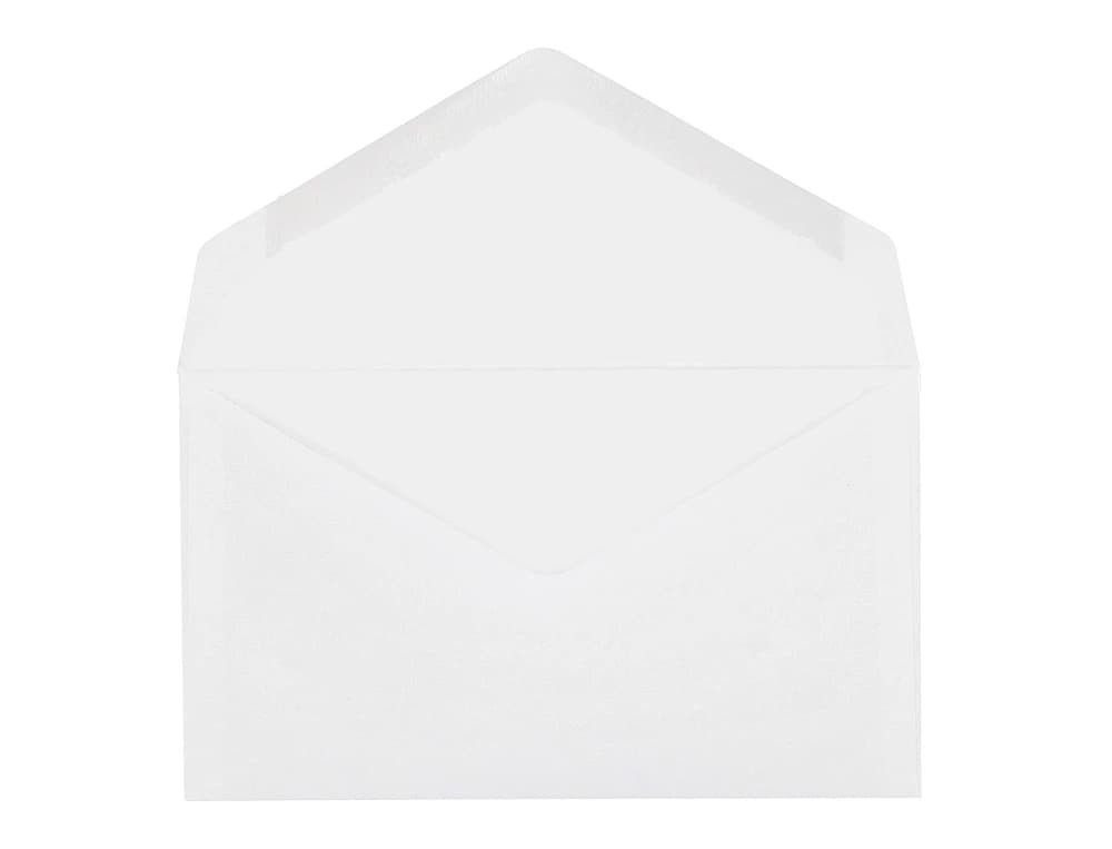 Sobre liderpapel blanco con fondo 95x162 mm engomado solapa de pico caja de 500 unidades