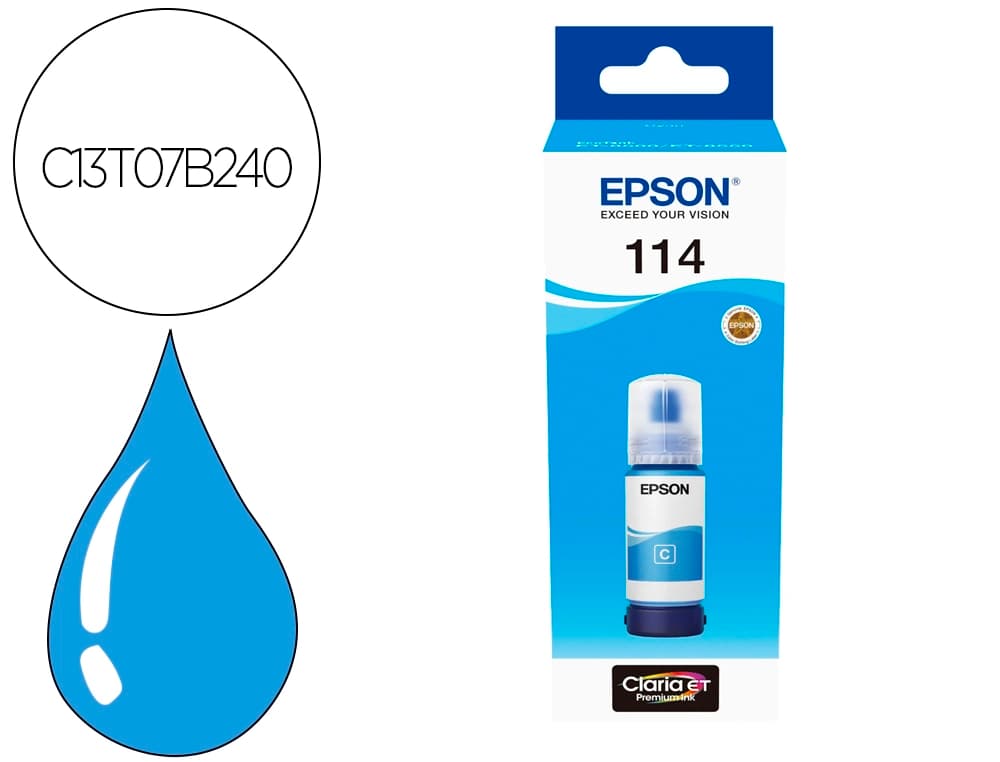 Epson Tinta epson t114 eco tank et-8500 / 8550 cian botella 70 ml