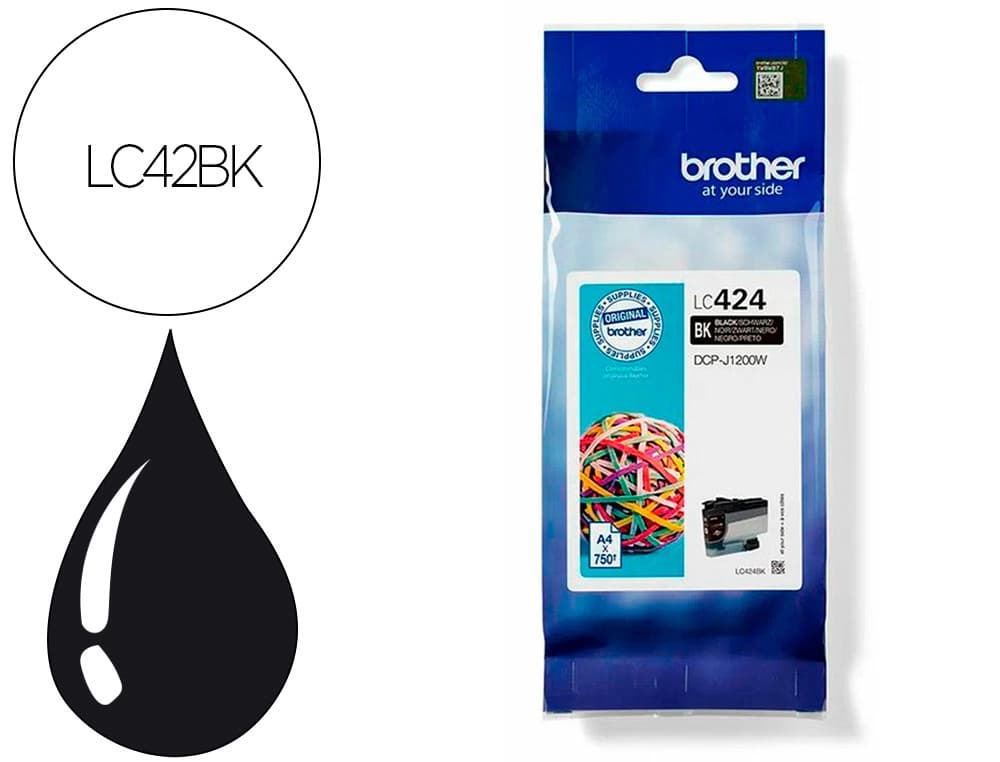 Brother Cartucho de tinta original Brother LC424BK negro, 750 páginas
