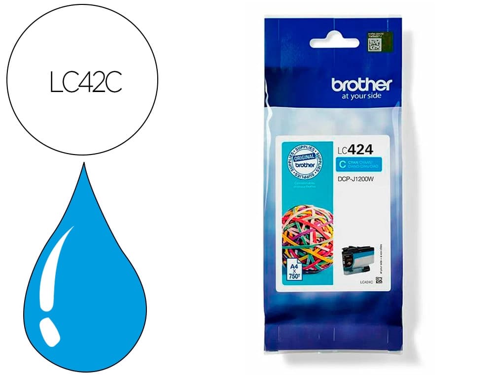 Brother Ink-jet brother lc424c dcp-1200w cian 750 paginas