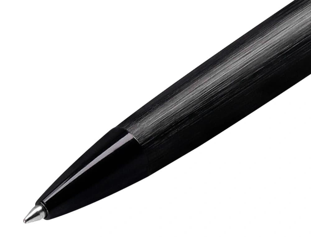 Boligrafo belius origen 1995 aluminio textura cepillada color negro tinta azul caja de diseño