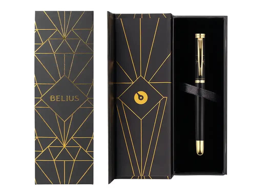 Boligrafo belius soiree aluminio color art deco y caja de diseño