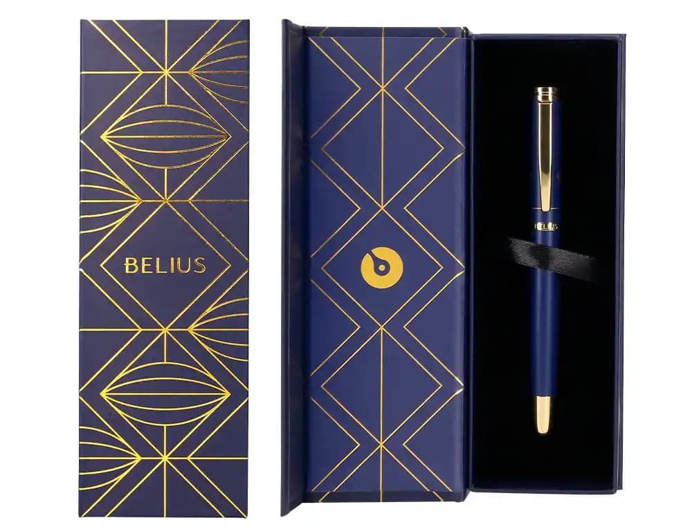 Boligrafo belius soiree aluminio color art deco y caja de diseño