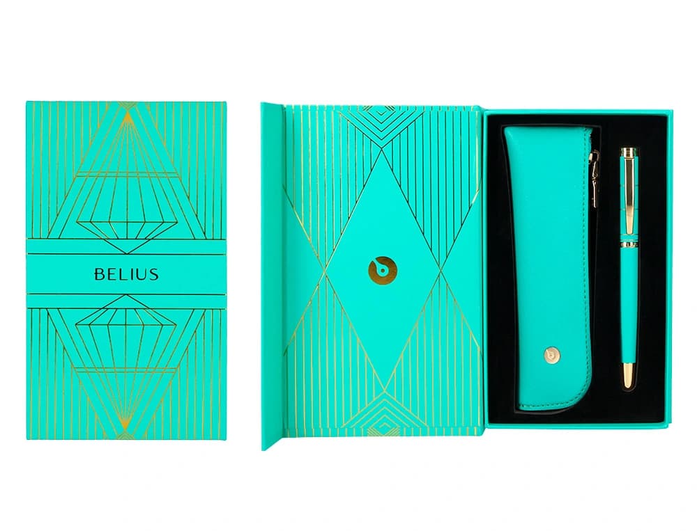 Boligrafo y estuche belius soiree color art deco y caja de diseño