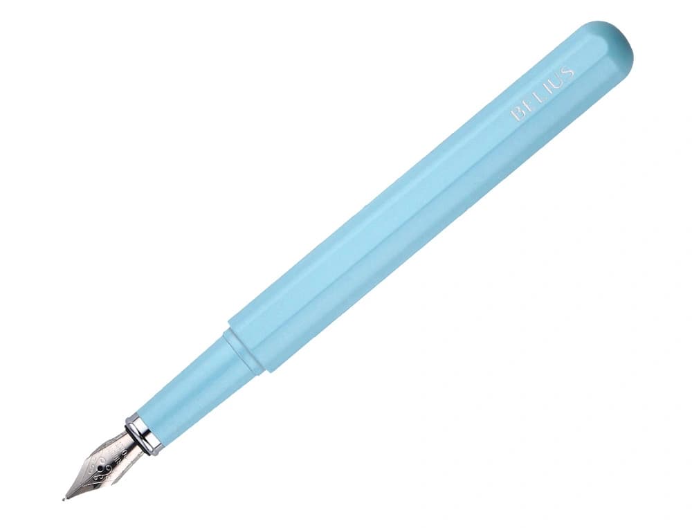 Pluma y funda de similpiel belius space b color minimalista caja de diseño