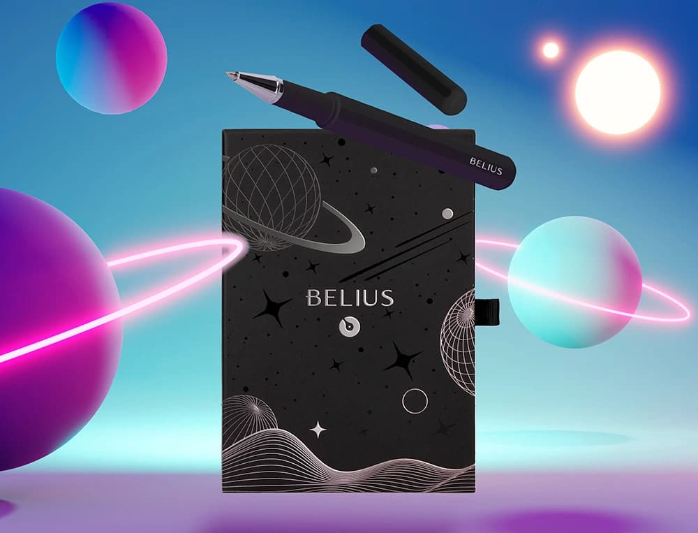 Roller y funda de similpiel belius space b color minimalista caja de diseño