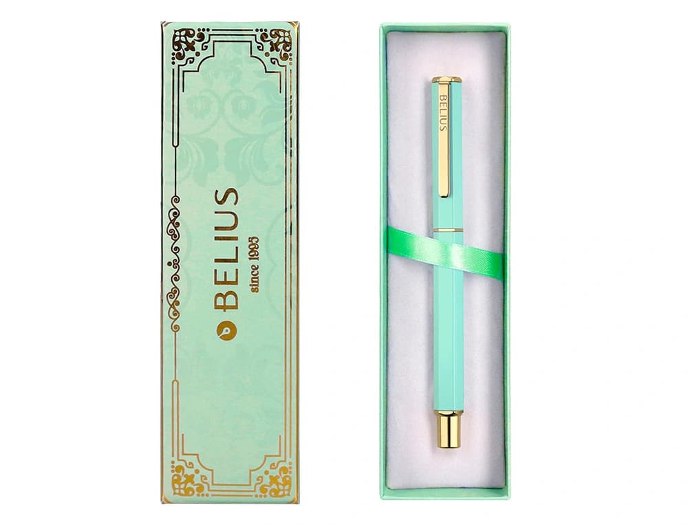 Boligrafo belius macaron bliss forma hexagonal y caja de diseño