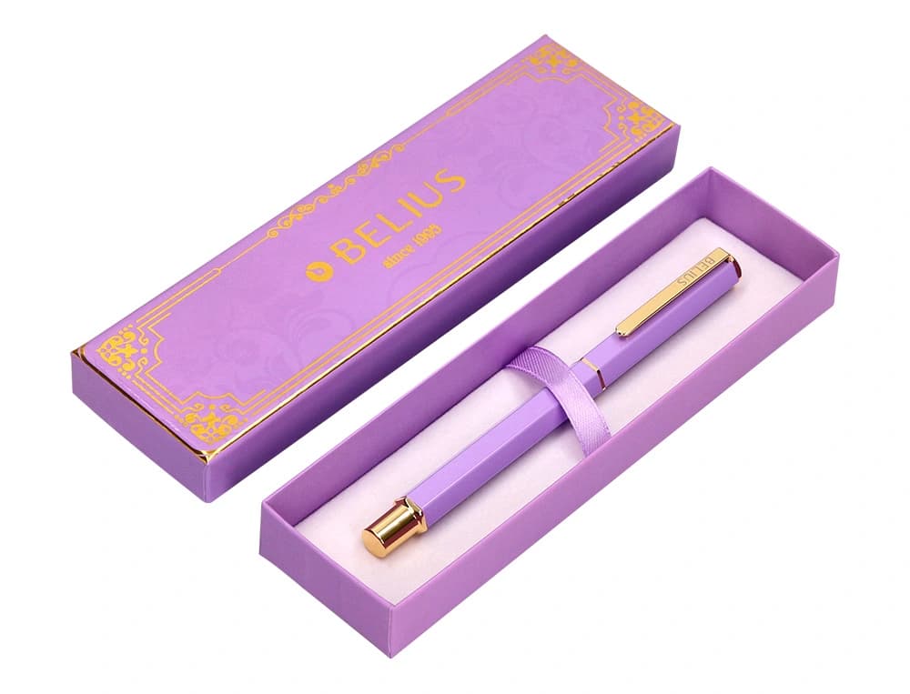 Boligrafo belius macaron bliss forma hexagonal y caja de diseño