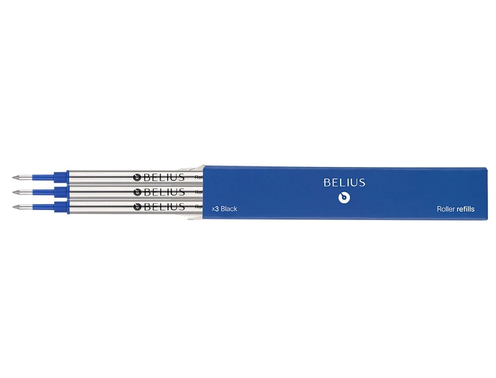 Recambio de roller Belius de punta media de 0,7 mm, caja de 3 unidades – Azul