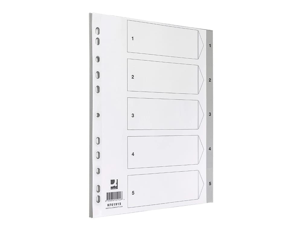 Separador numerico q-connect plastico 1-5 juego de 5 separadores din a4 multitaladro