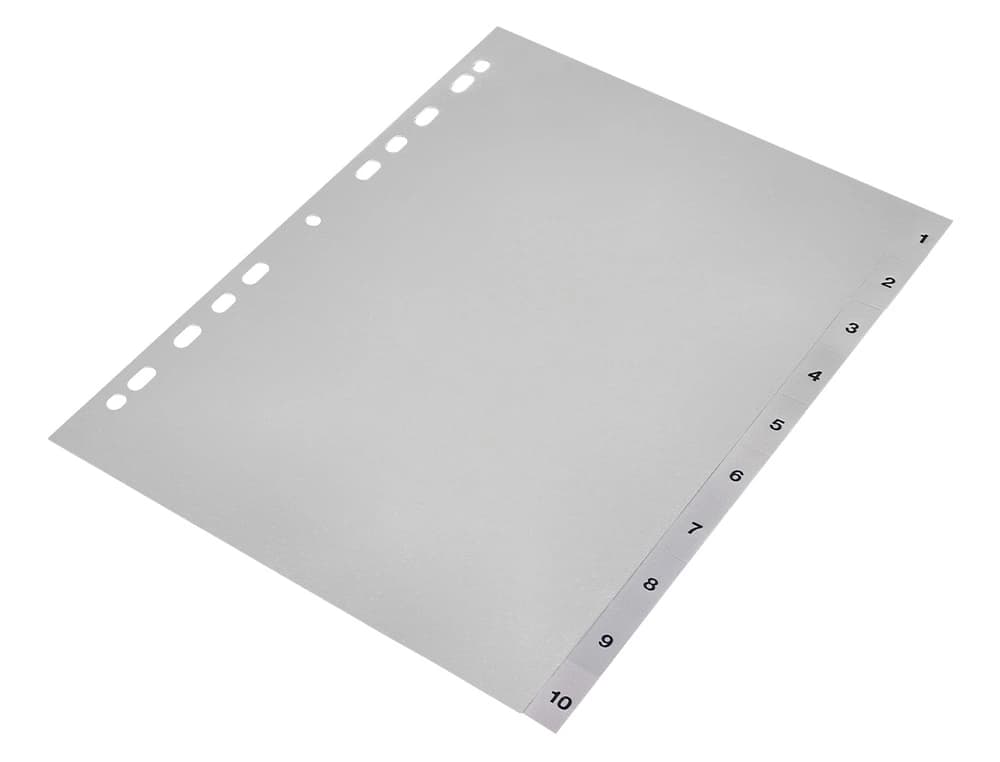 Separador numerico q-connect plastico 1-10 juego de 10 separadores din a4 multitaladro