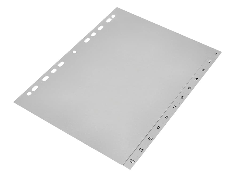 Separador numerico q-connect plastico 1-12 juego de 12 separadores din a4 multitaladro