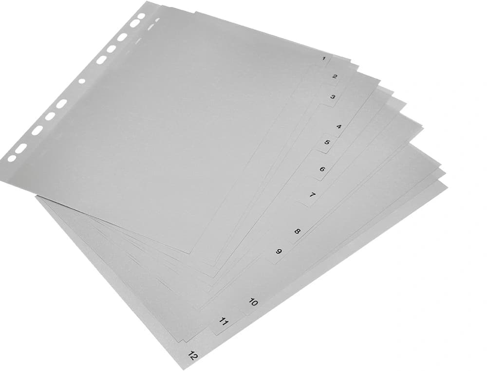 Separador numerico q-connect plastico 1-12 juego de 12 separadores din a4 multitaladro
