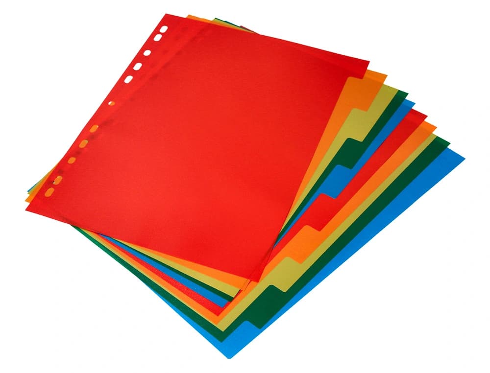 Separador q-connect plastico juego de 10 separadores din a4 multitaladro