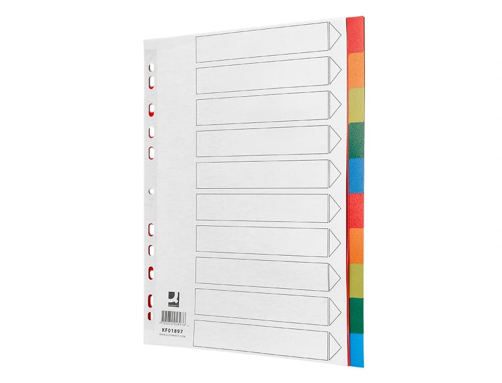 Separador q-connect plastico juego de 10 separadores din a4 multitaladro