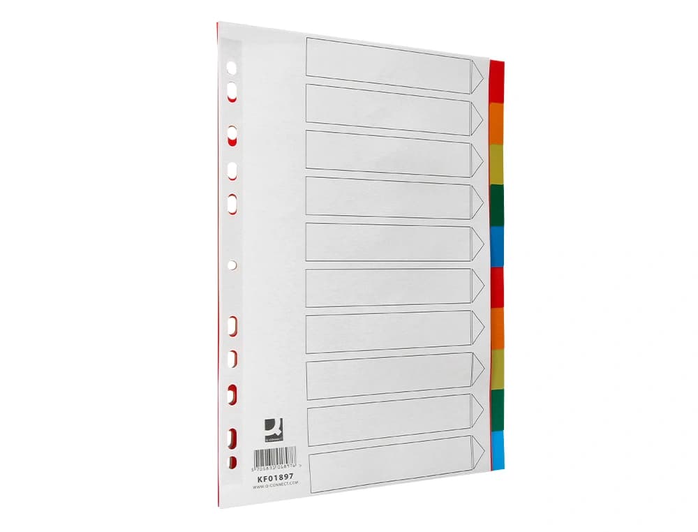 Separador q-connect plastico juego de 10 separadores din a4 multitaladro