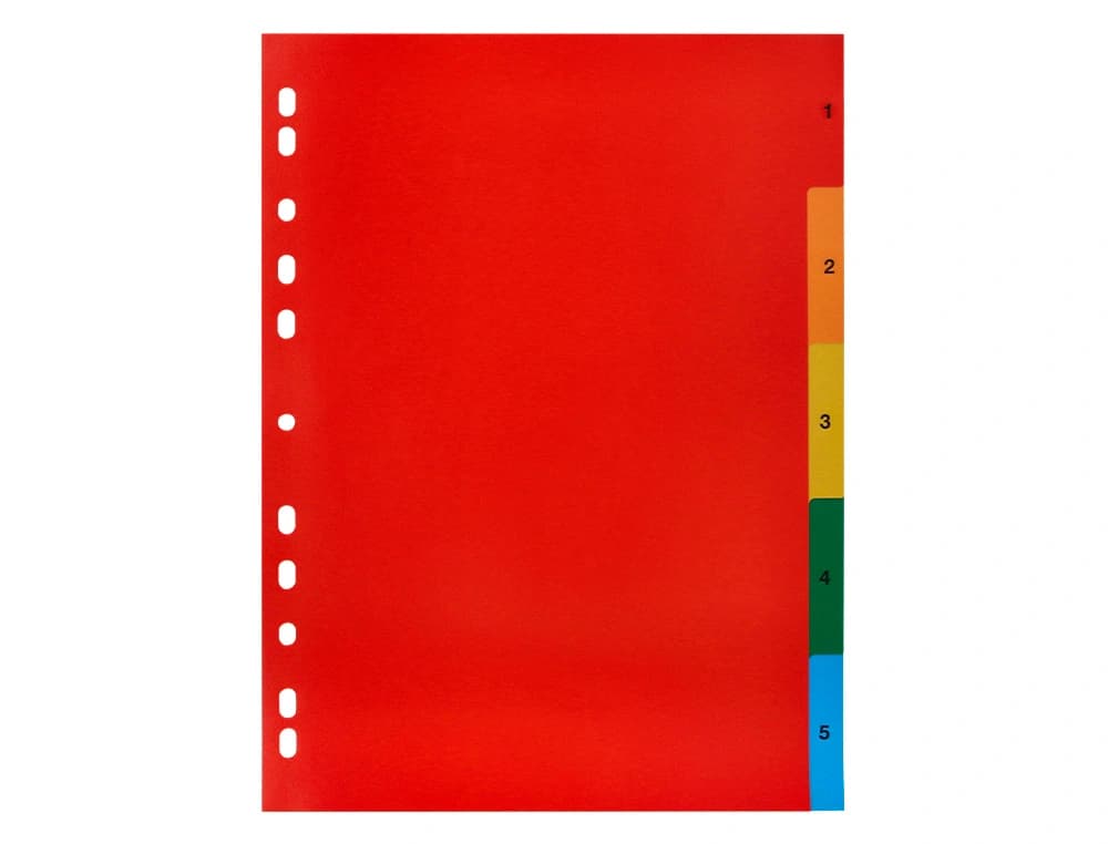 Separador q-connect plastico juego de 5 separadores din a4 multitaladro