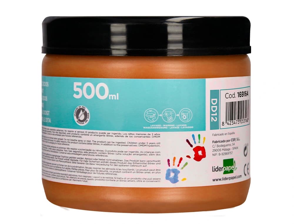 Pintura dedos liderpapel tarrina de 500 cc