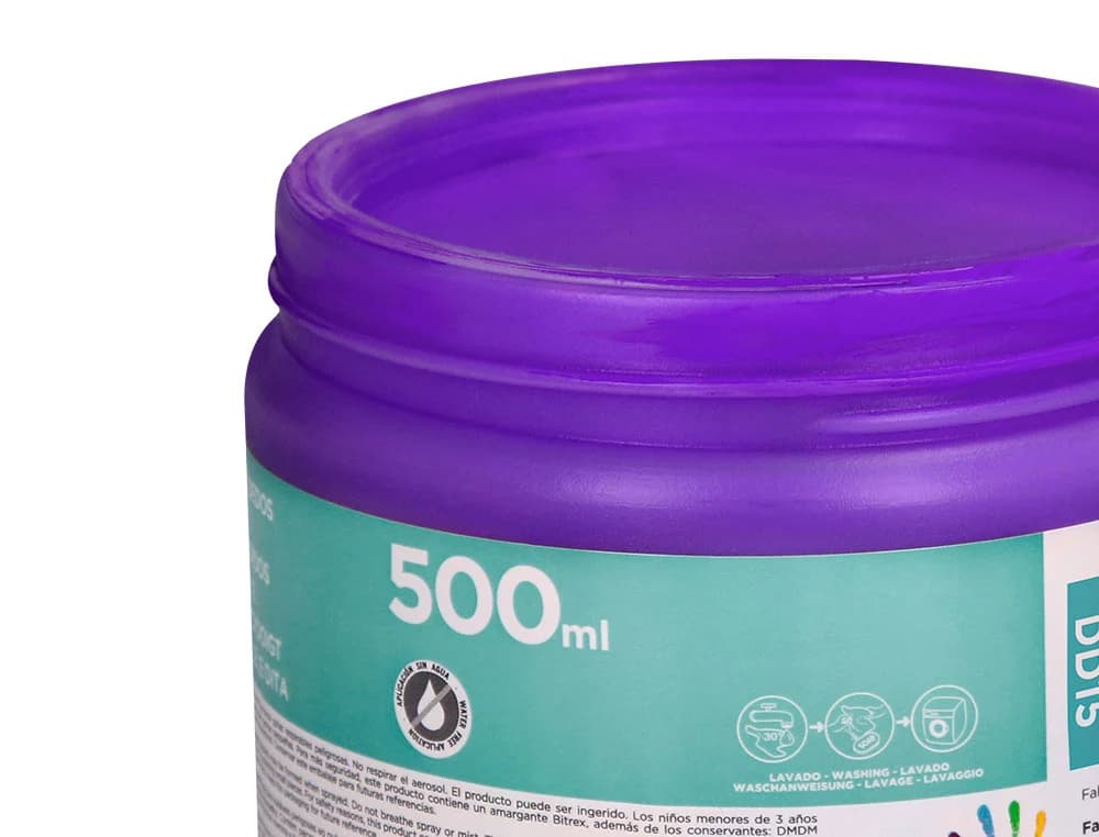 Pintura de dedos Liderpapel en base agua, tarrina de 500 cc – Violeta