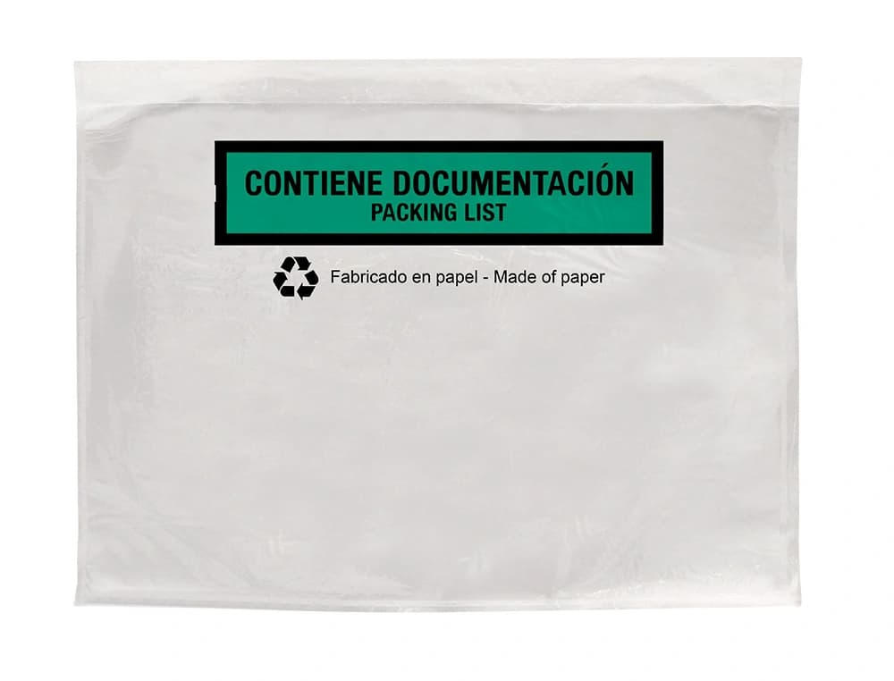 Sobre autoadhesivo q-connect portadocumentos multilingue 240x180 mm sin ventana 100% papel paquete de 100 unidades