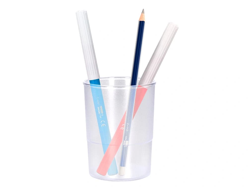 Cubilete portalapices q-connect plastico diametro 75 mm alto 100 mm