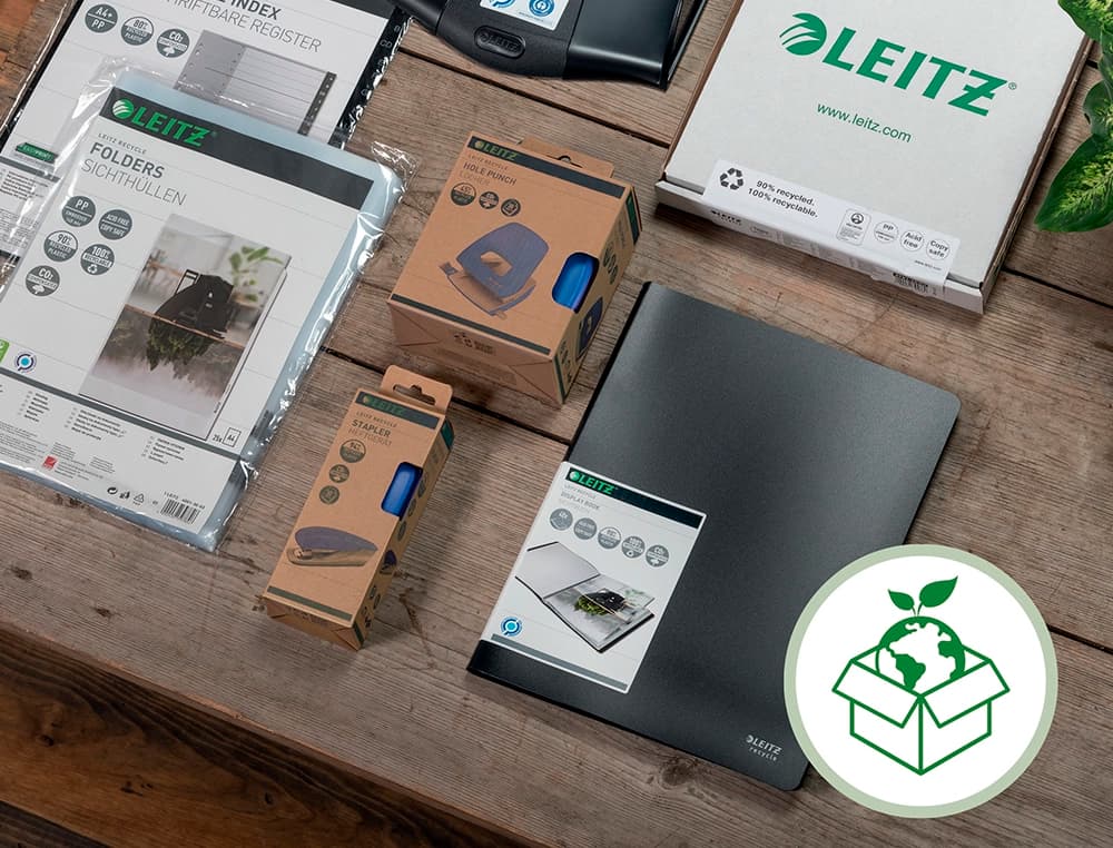 Carpeta leitz recycle gomas din a4 carton reciclable 100%