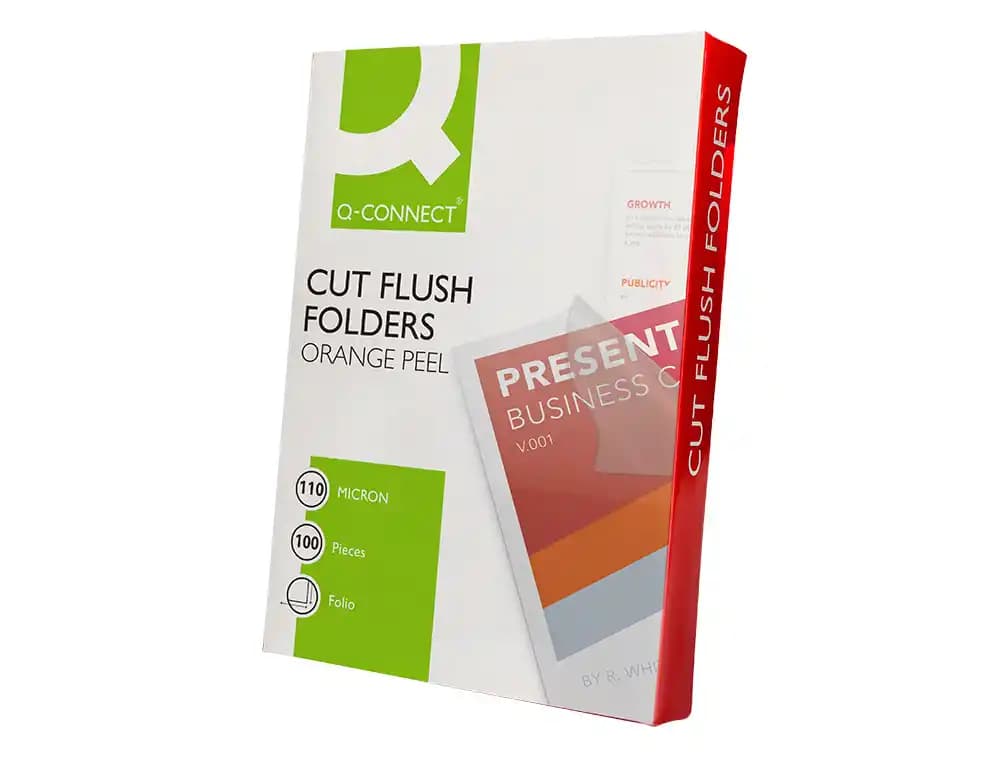 Carpeta q-connect dossier uñero plastico folio transparente 110 micras