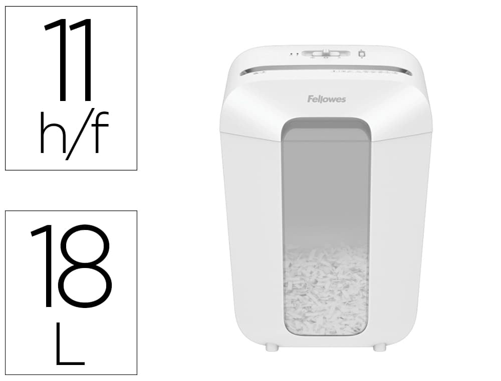 Fellowes Destructora de documentos fellowes lx70 capacidad 11h seguridad p4 grapas clips y tarjetas papelera 18 l