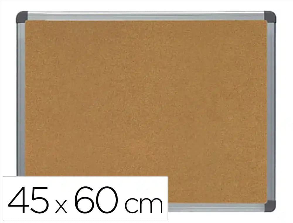 Rocada Pizarra de corcho Rocada con marco de aluminio anodizado y accesorios de fijación a la pared, 45 × 60 cm