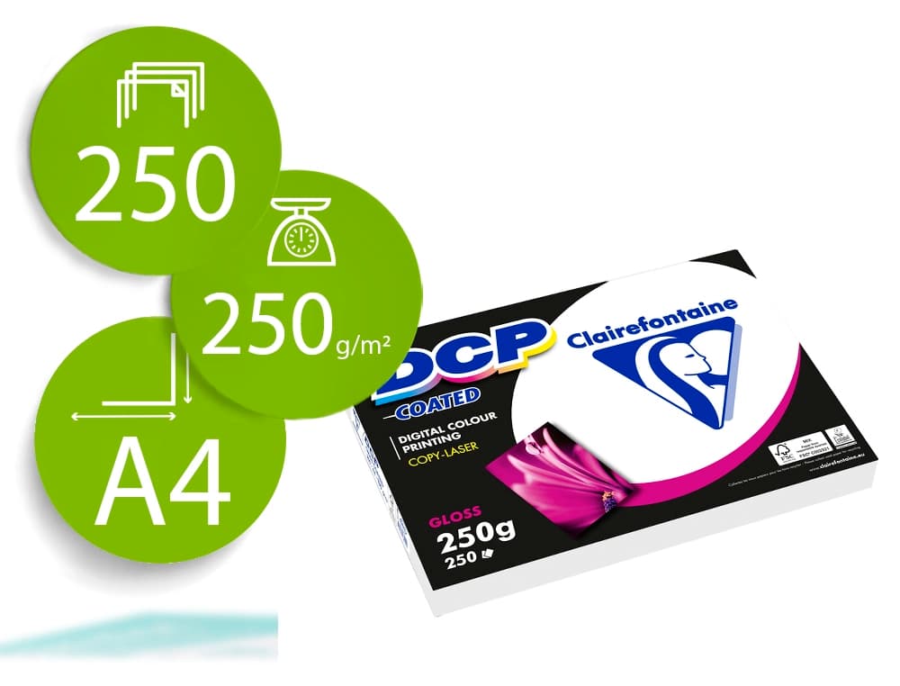 Clairefontaine Papel fotocopiadora color dcp coated glossy paquete 250 hojas