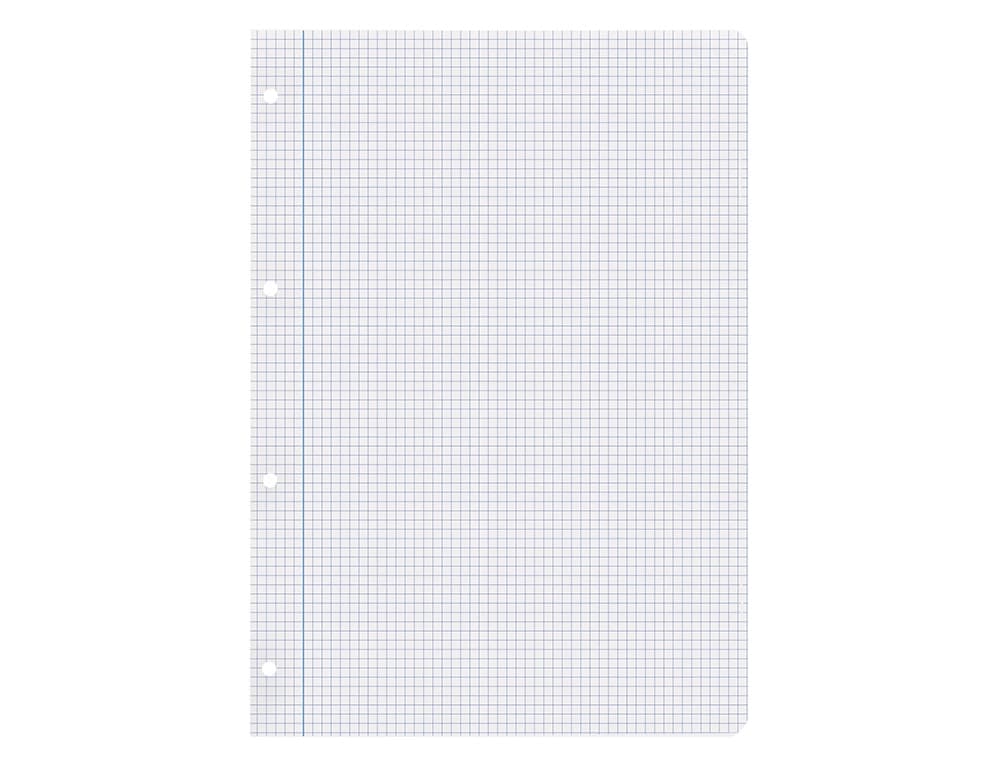 Recambio liderpapel a4 200+50 hojas 90gr cuadro 4mm con margen 4 taladros