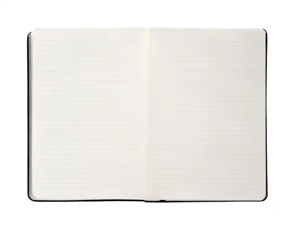 Cuaderno con gomilla Antartik Notes de tapa dura, rayas, 100 hojas – Negro