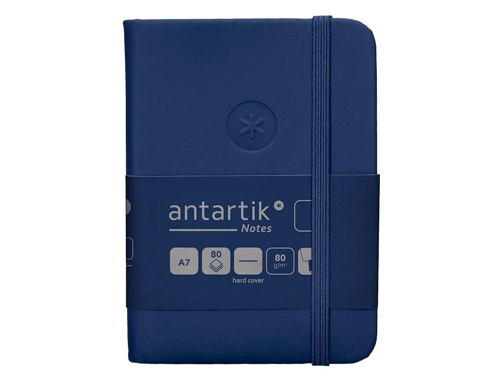 Cuaderno con gomilla antartik notes tapa dura a7 hojas lisas 80 hojas 80 gr fsc