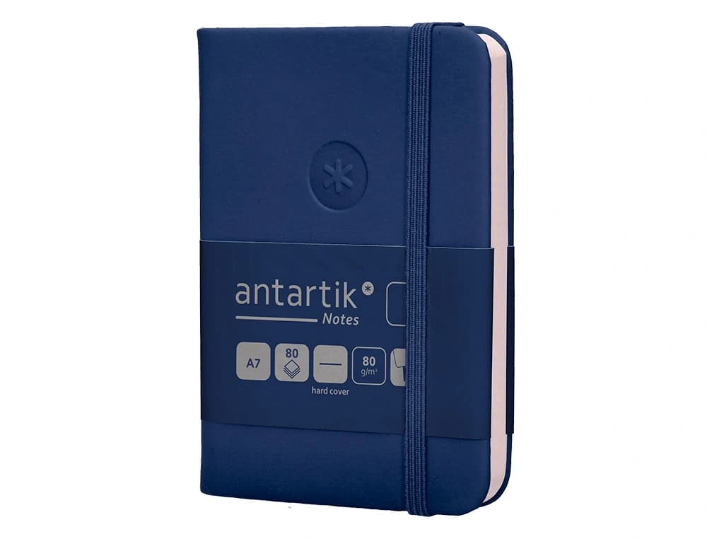 Cuaderno con gomilla antartik notes tapa dura a7 hojas lisas 80 hojas 80 gr fsc