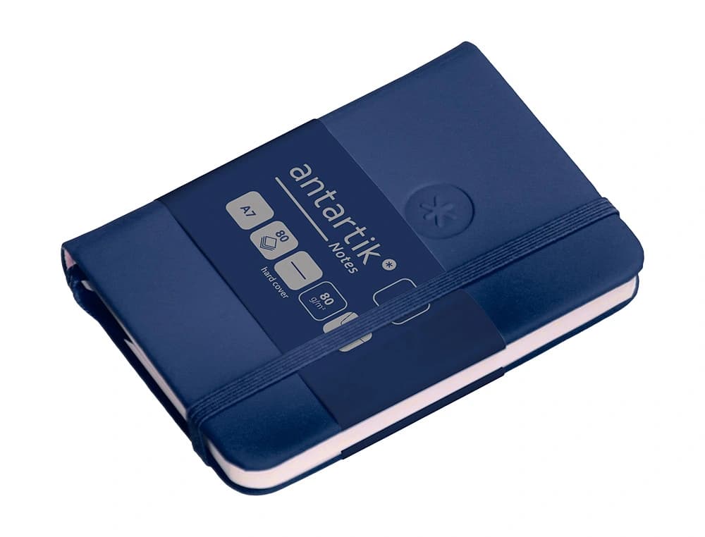 Cuaderno con gomilla antartik notes tapa dura a7 hojas lisas 80 hojas 80 gr fsc