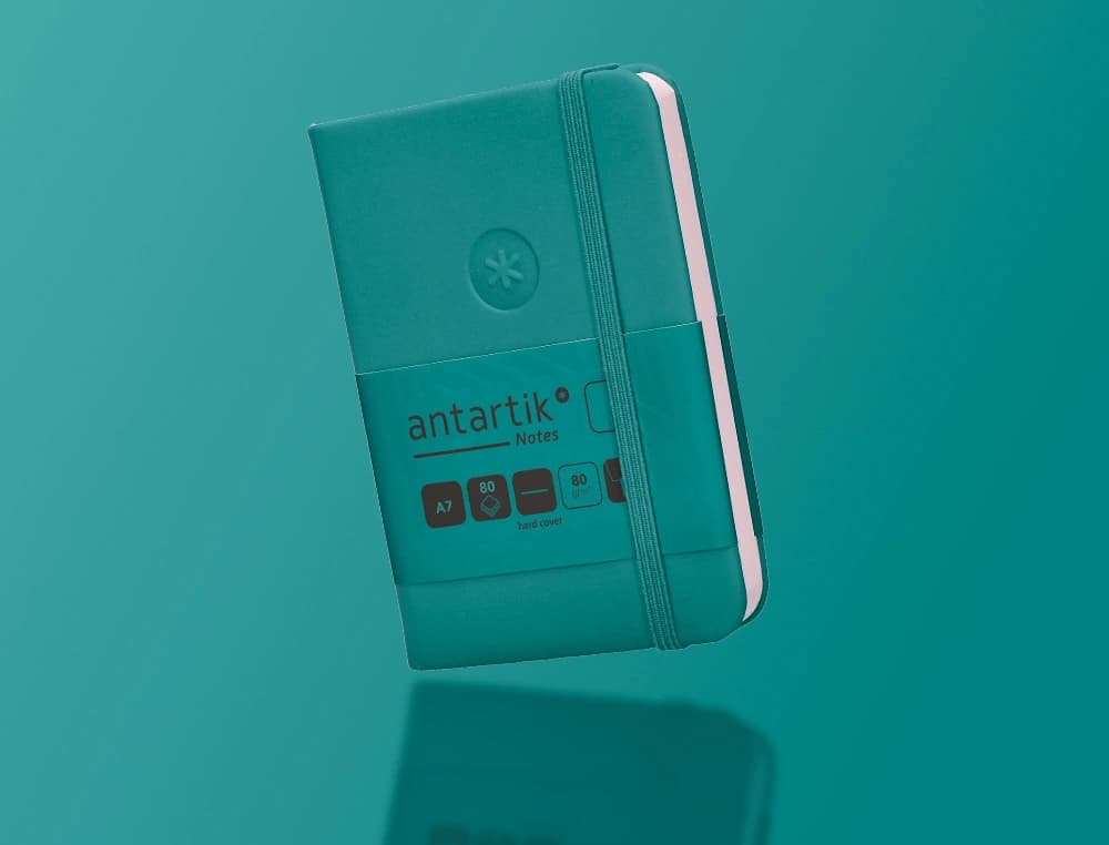 Cuaderno con gomilla antartik notes tapa dura a7 hojas lisas 80 hojas 80 gr fsc