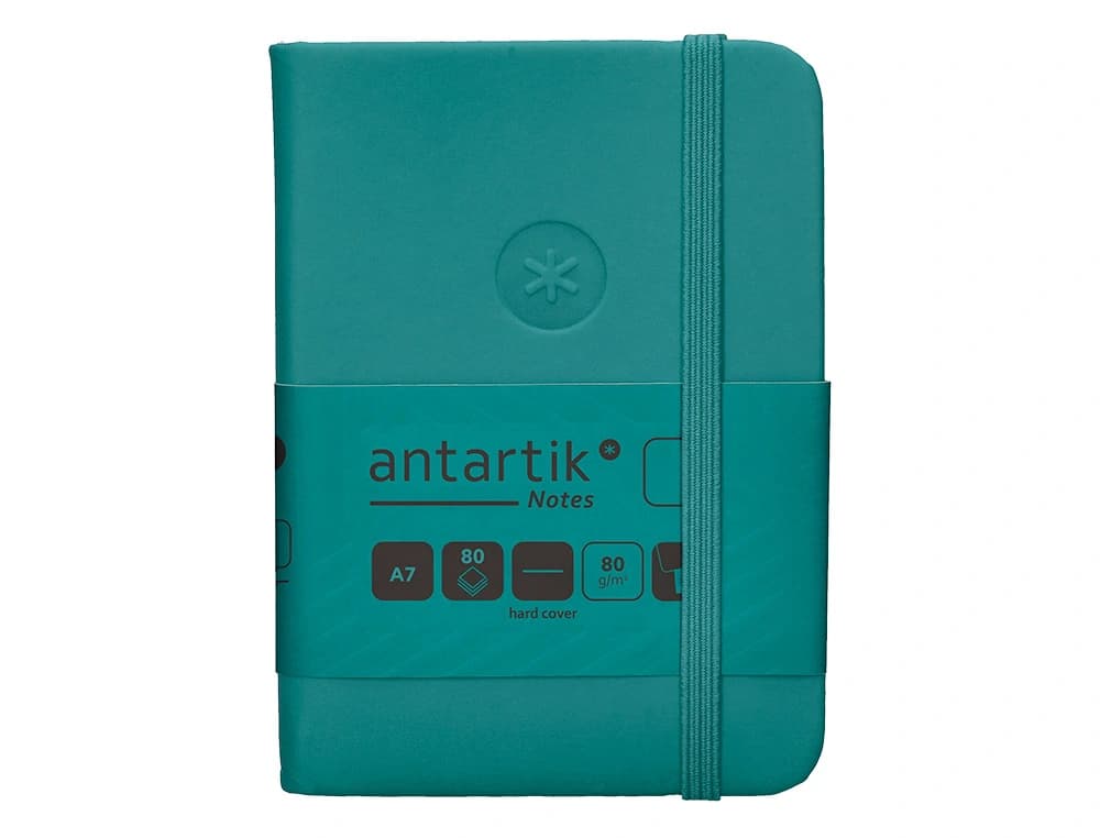Cuaderno con gomilla antartik notes tapa dura a7 hojas lisas 80 hojas 80 gr fsc